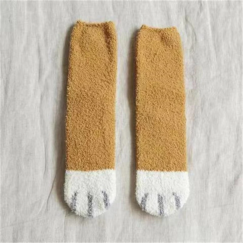 Lovely Cat Paw Inspired Fuzzy Plush Socks - Image 6