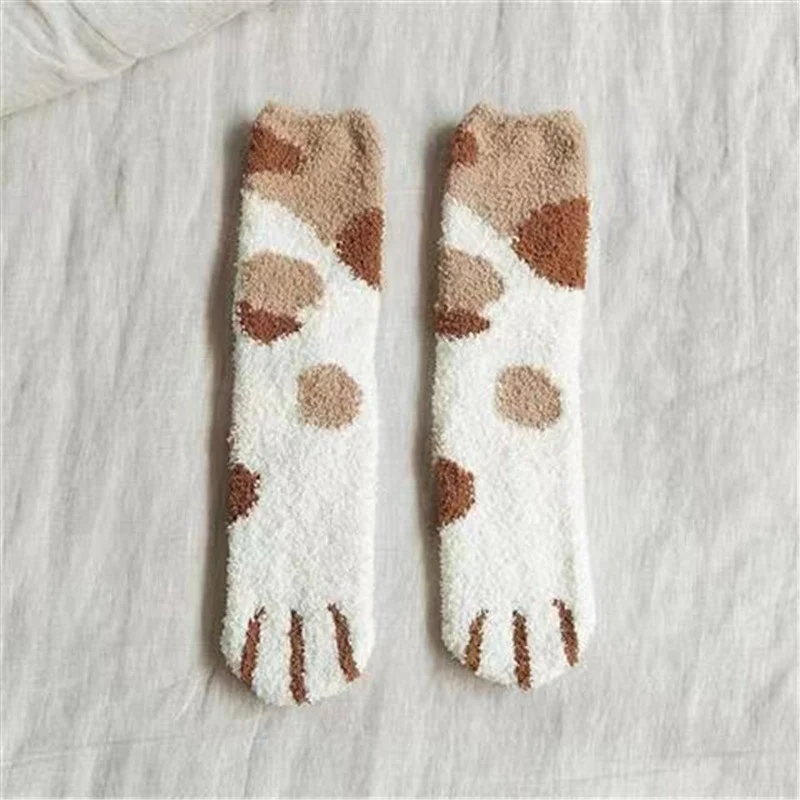 Lovely Cat Paw Inspired Fuzzy Plush Socks - Image 7