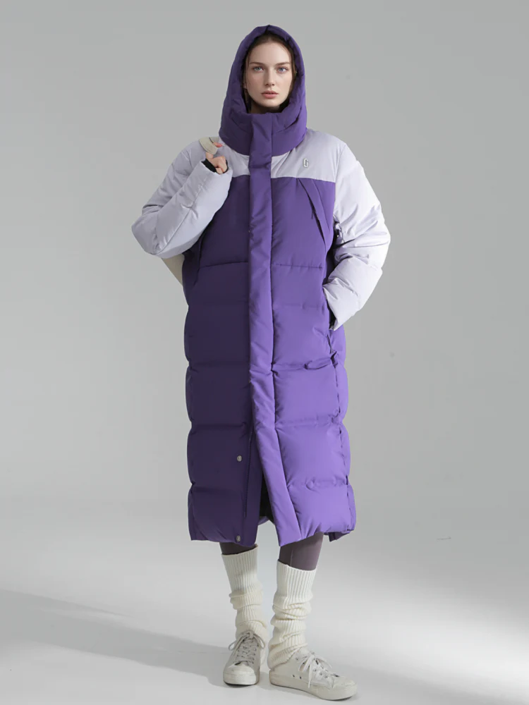 Macaron Color Long Down Coat for Women – Warm Lightweight Goose Down Puffer Jacket, Outdoor Winter Outerwear - Image 3
