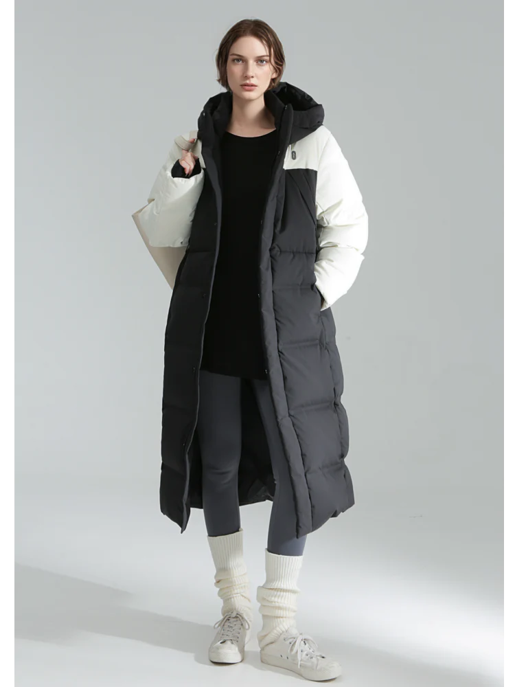 Macaron Color Long Down Coat for Women – Warm Lightweight Goose Down Puffer Jacket, Outdoor Winter Outerwear - Image 4