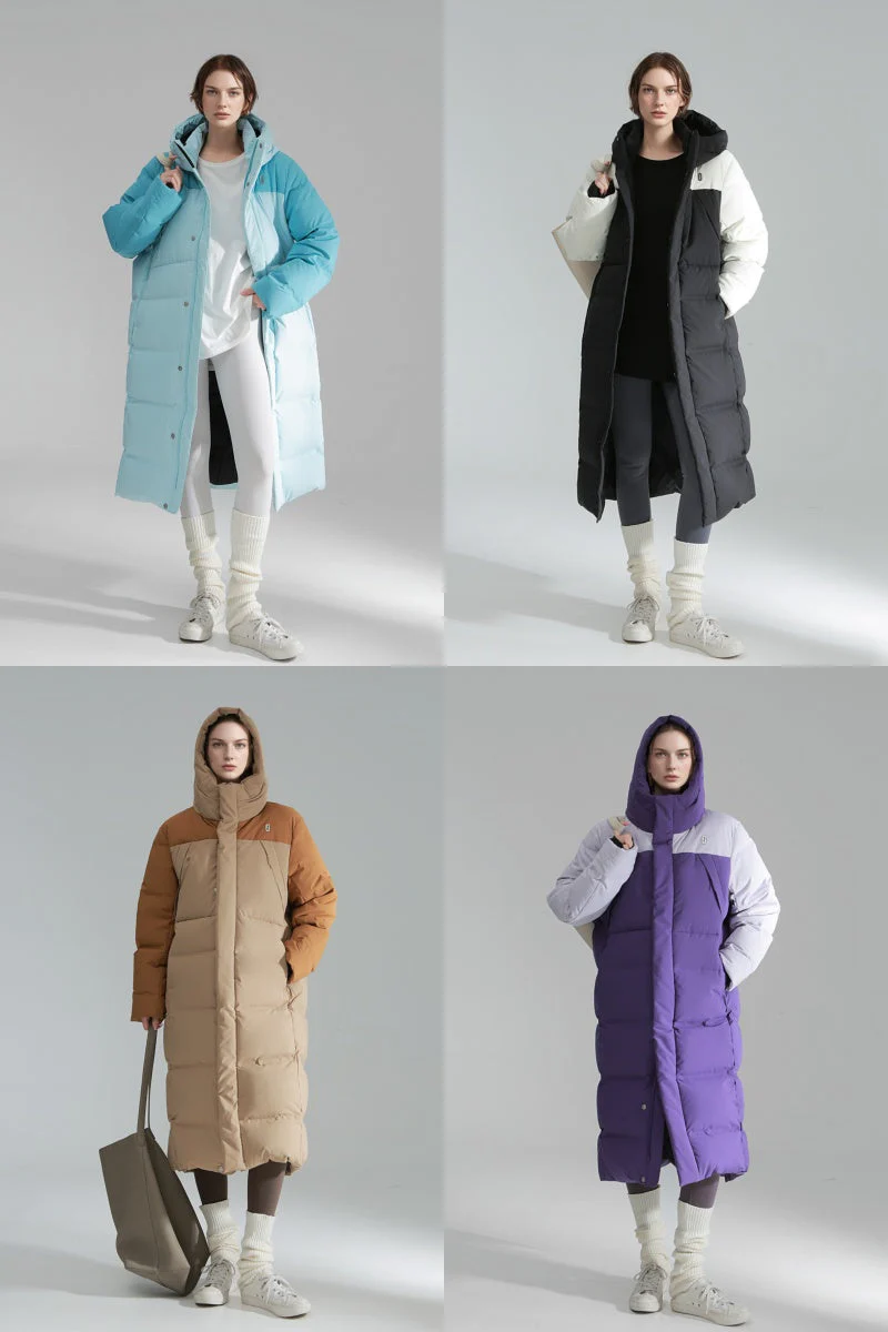 Macaron Color Long Down Coat for Women – Warm Lightweight Goose Down Puffer Jacket, Outdoor Winter Outerwear - Image 7