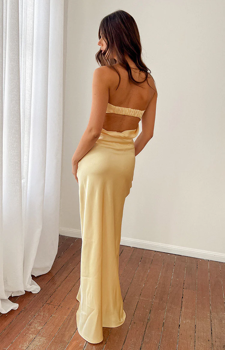 Maiah Yellow Maxi Dress - Image 8