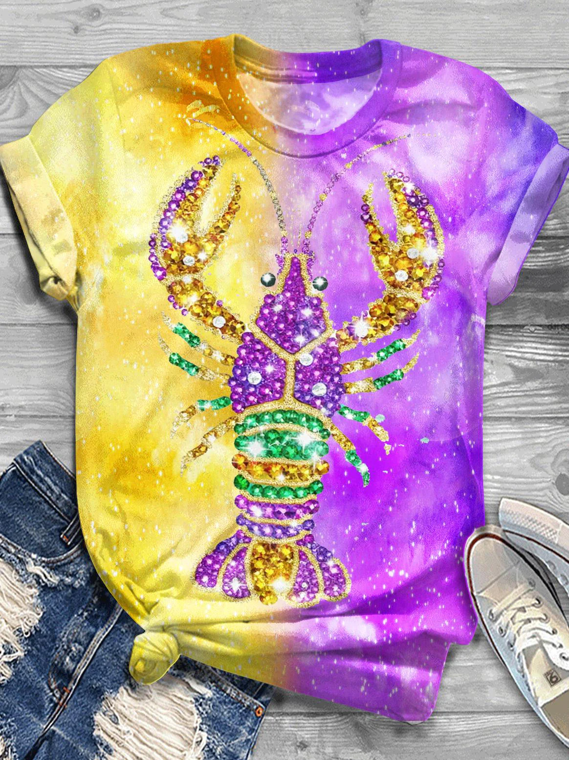 Mardi Gras Crew Neck T-shirt