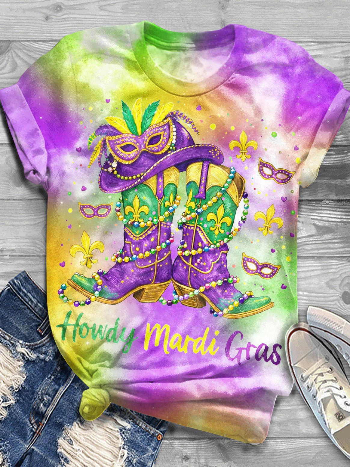 Mardi Gras Crew Neck T-shirt