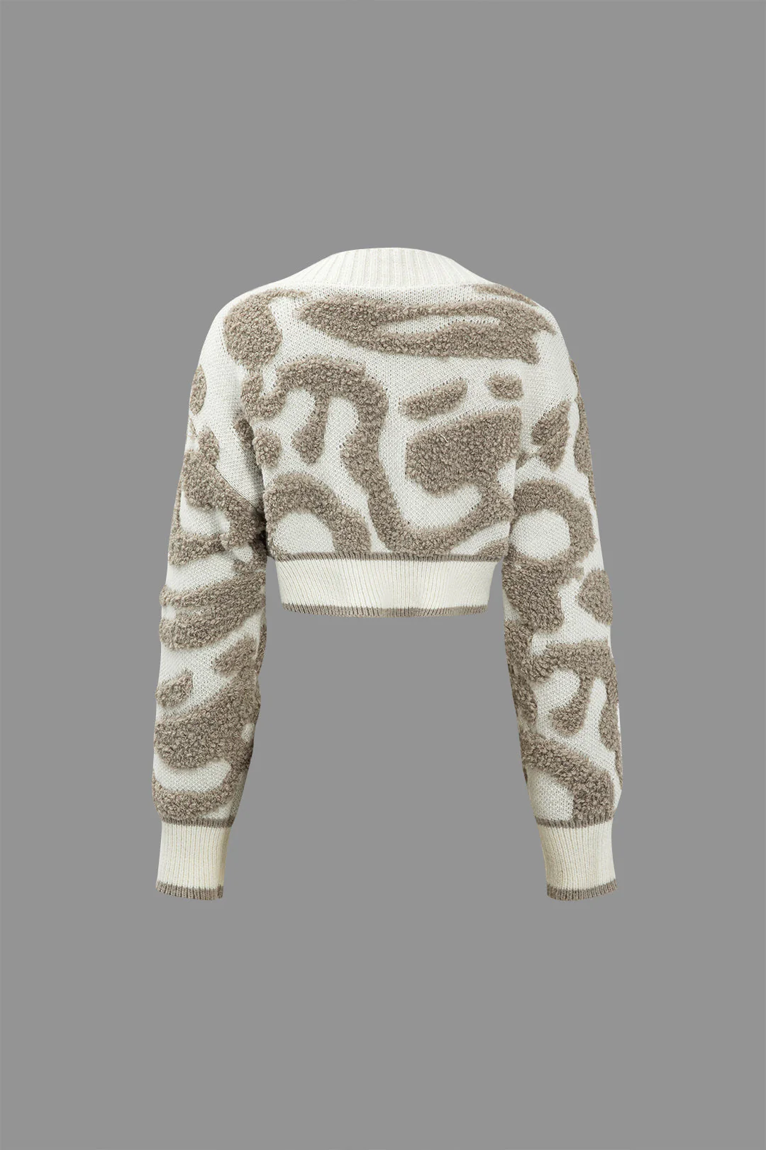 Colorblock V-neck Knit Button Up Cardigan - Image 14