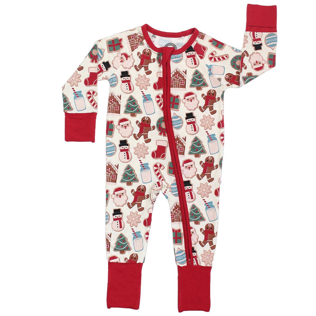 Milk and Cookies Christmas Holiday Bamboo Baby Pajamas - Image 2