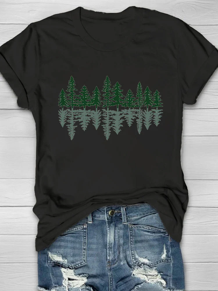 Nature Forest Print Women's T-shirt - Image 3