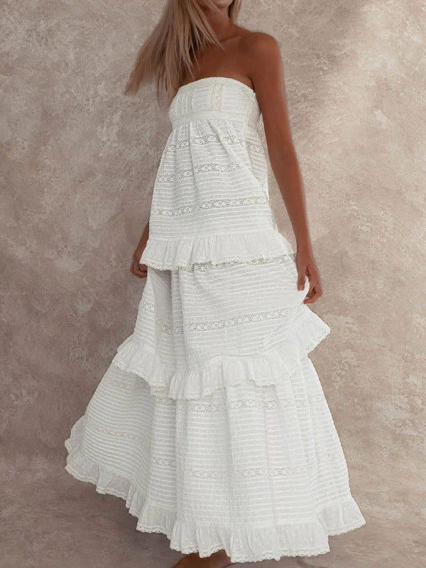 Off shoulder frill maxi dress - Image 2