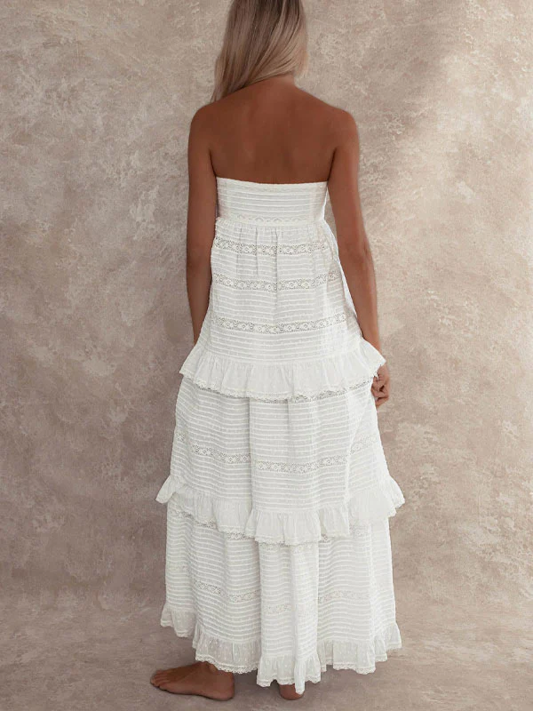 Off shoulder frill maxi dress - Image 3