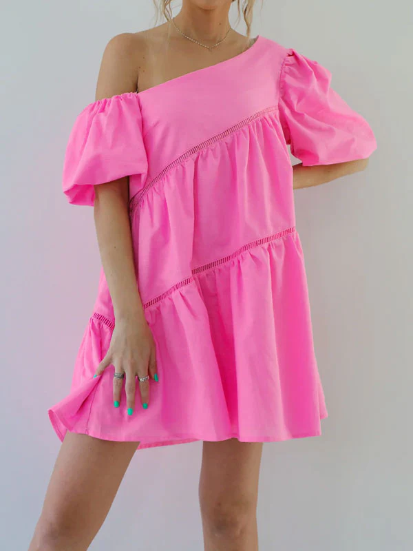 One shoulder casual dress