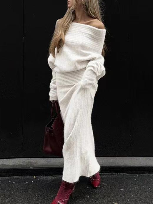 One-shoulder Top Half-body Skirt Two-piece Set - Image 4