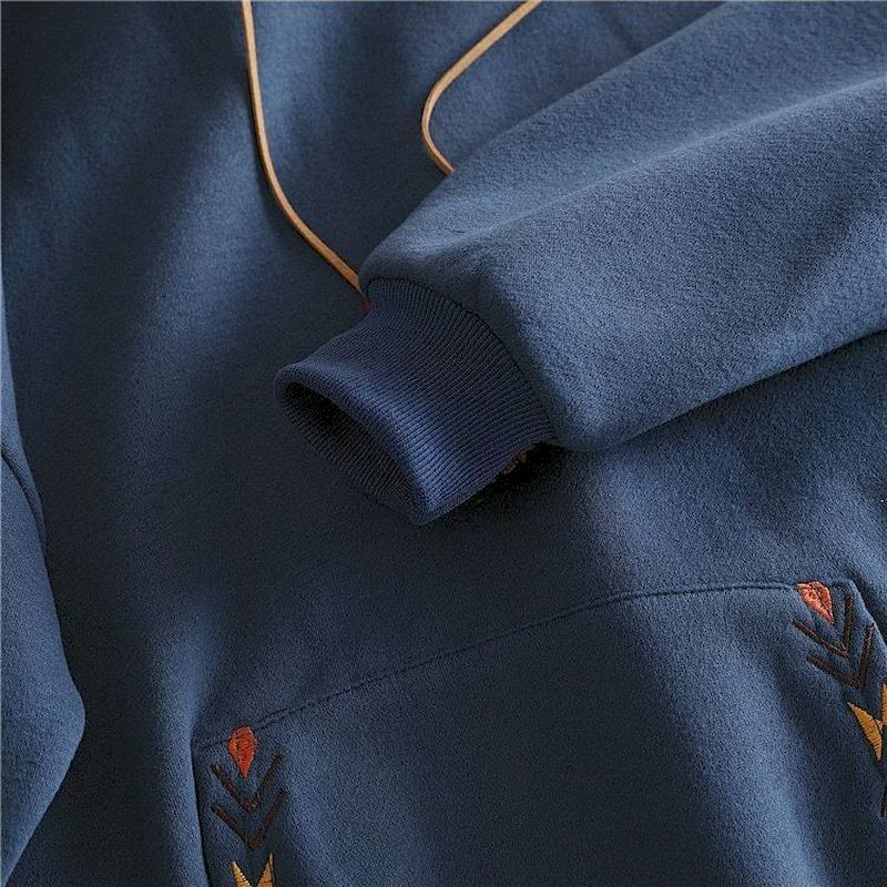 Oversized Design Sense Hoodies Women Casual Fashion Hoodie Autumn Winter Plus Velvet Thick Niche Embroidered Hooded Jacket Trend - Image 5