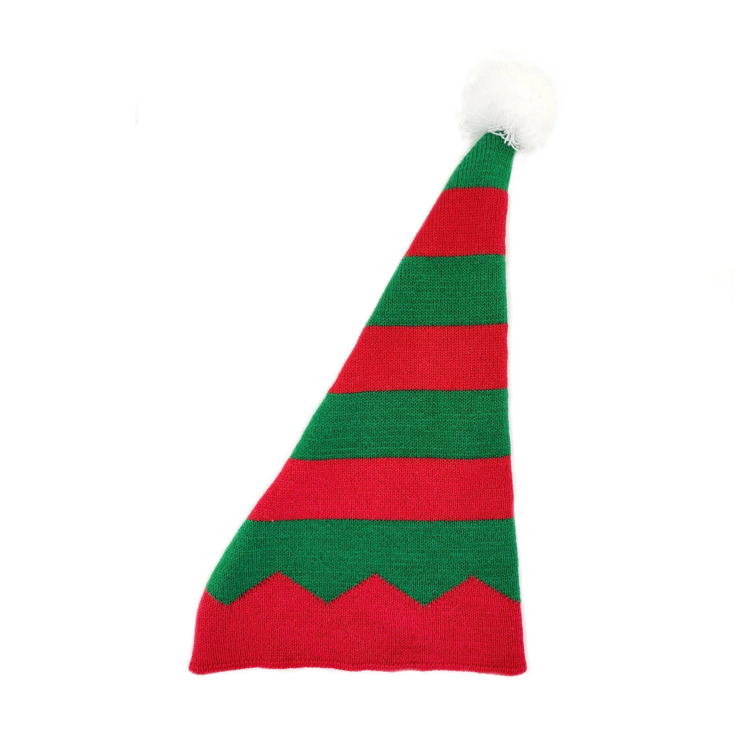 Party Hat Christmas Hat Fluffy Ball Cap Red and Green Striped Warm Hat Parent-Child Hat Santa Claus Hat - Image 10