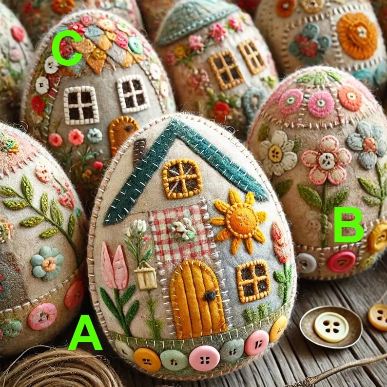 🏡🥚Patchwork Felt Egg House DIY Kit - Image 3