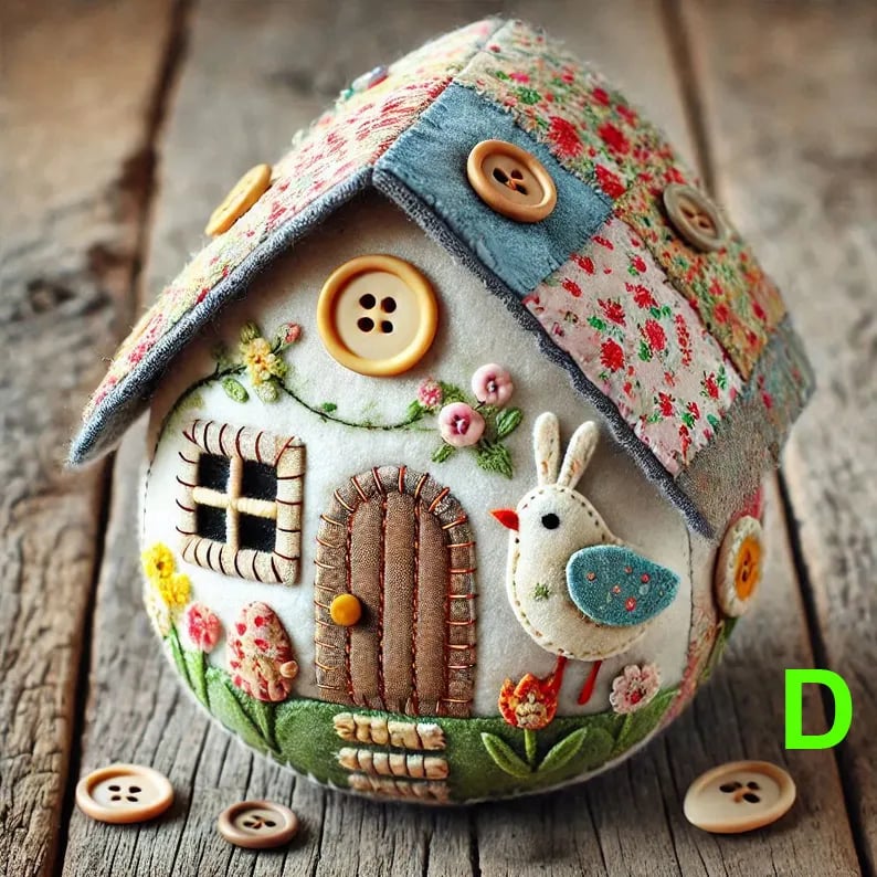 🏡🥚Patchwork Felt Egg House DIY Kit - Image 4