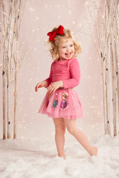 Pink Ornament Sequin Tutu Skirt(Toddler 3T-5T) - Image 3