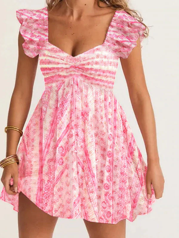 Pink printing dress - Image 3