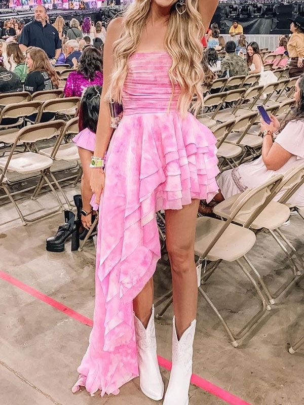 Pink ruched mini dress - Image 3