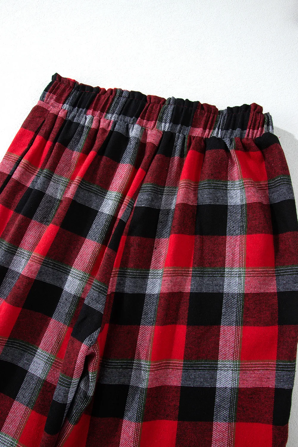 Plaid Long Sleeve Top and Pants Lounge Set - Image 5