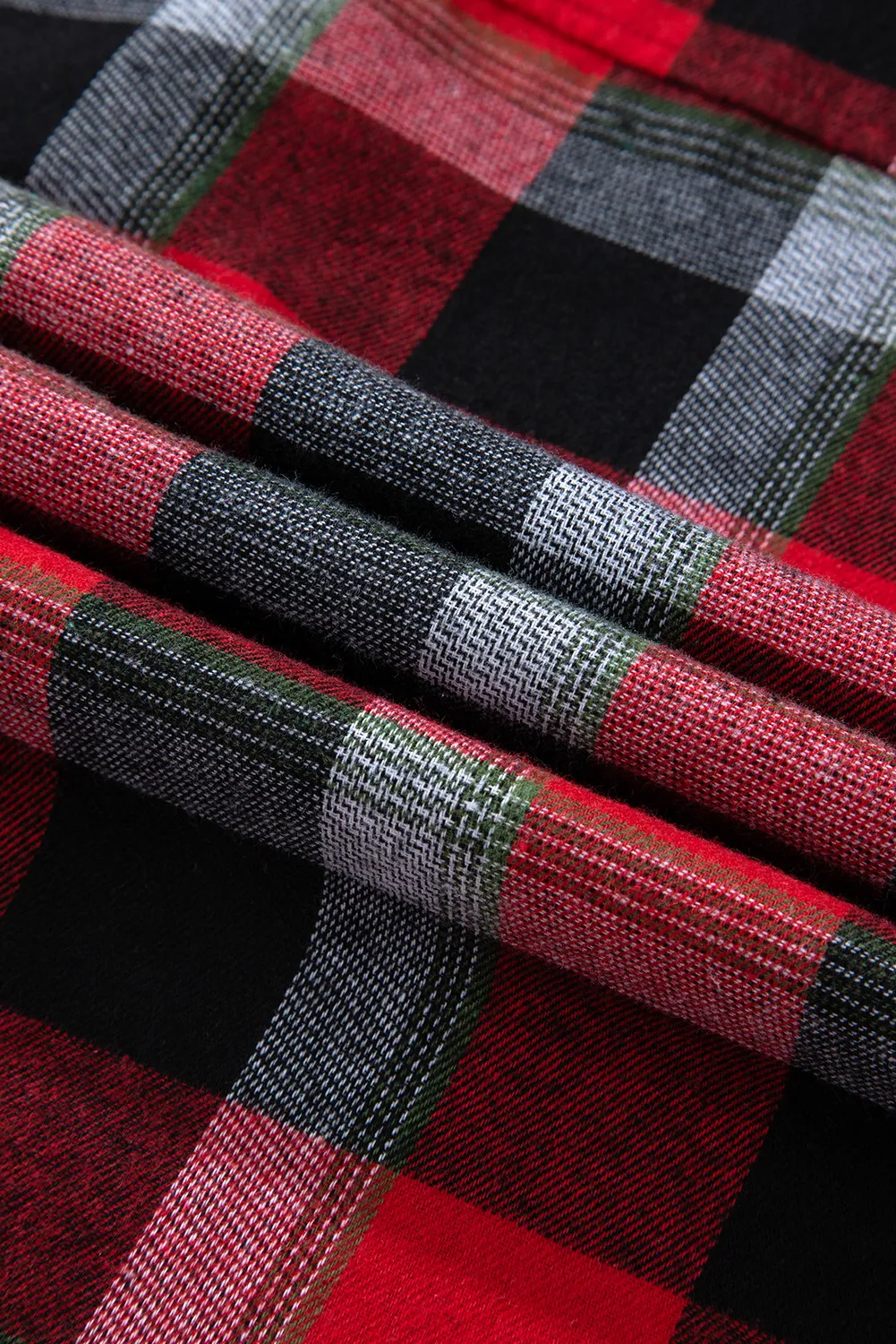Plaid Long Sleeve Top and Pants Lounge Set - Image 6