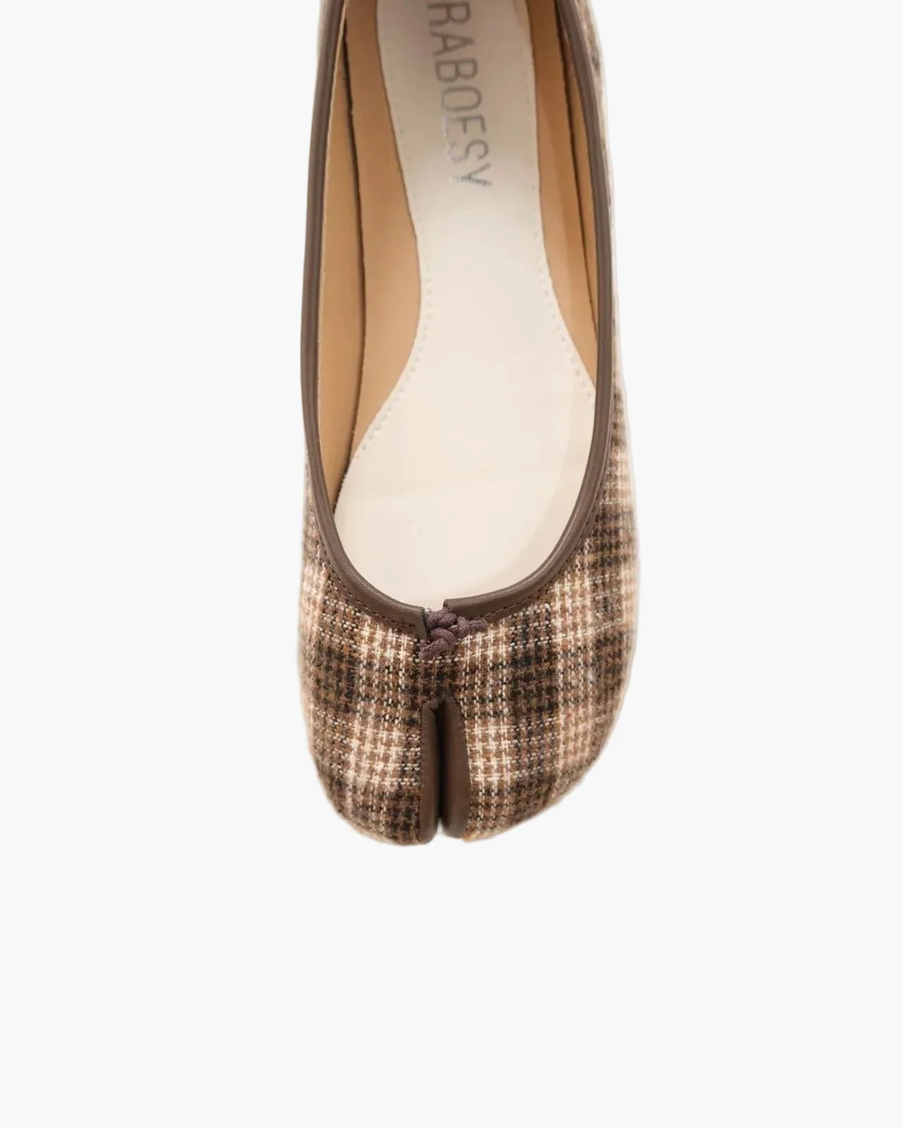 Plaid Tabi Ballet Flats - Image 3