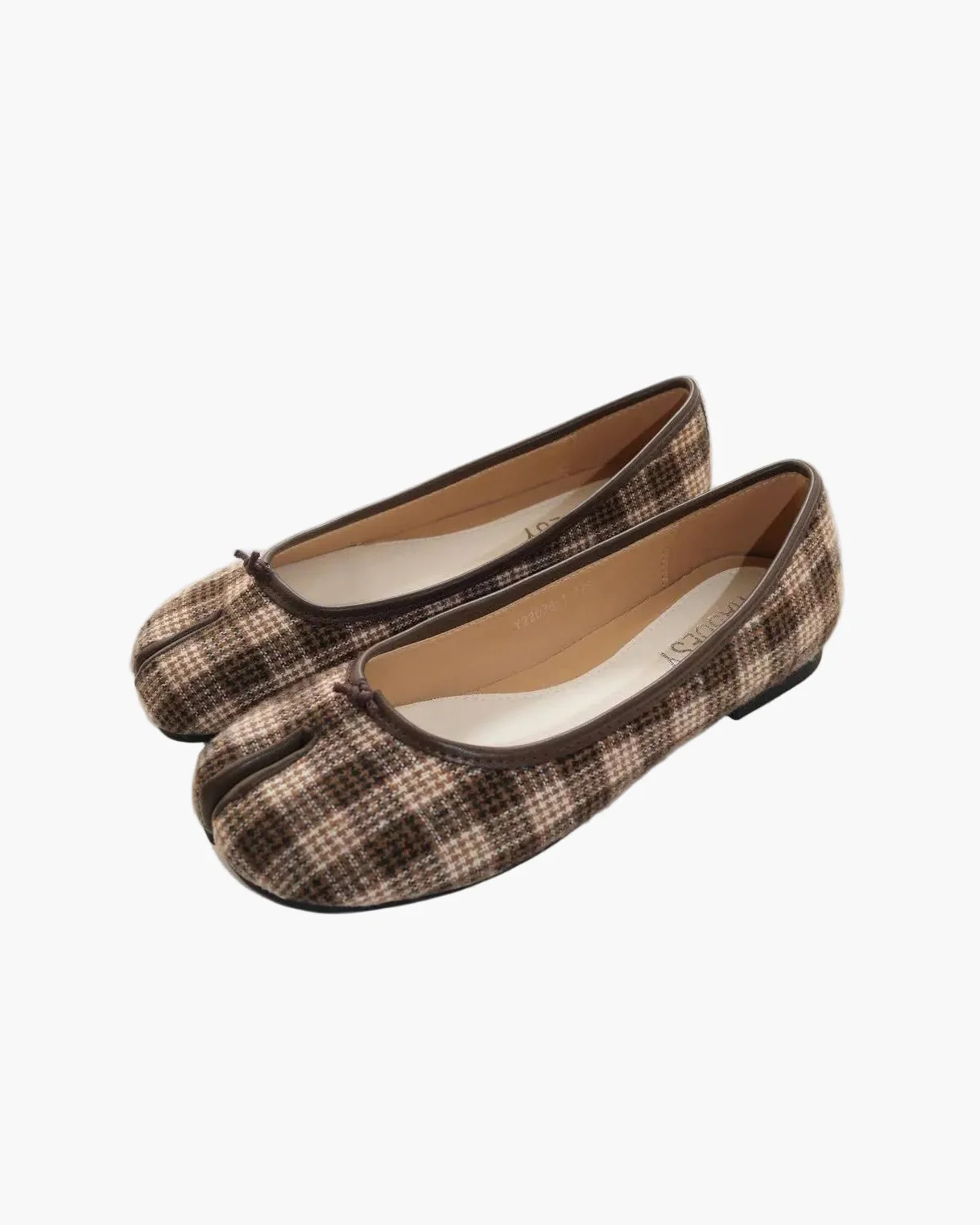 Plaid Tabi Ballet Flats - Image 5