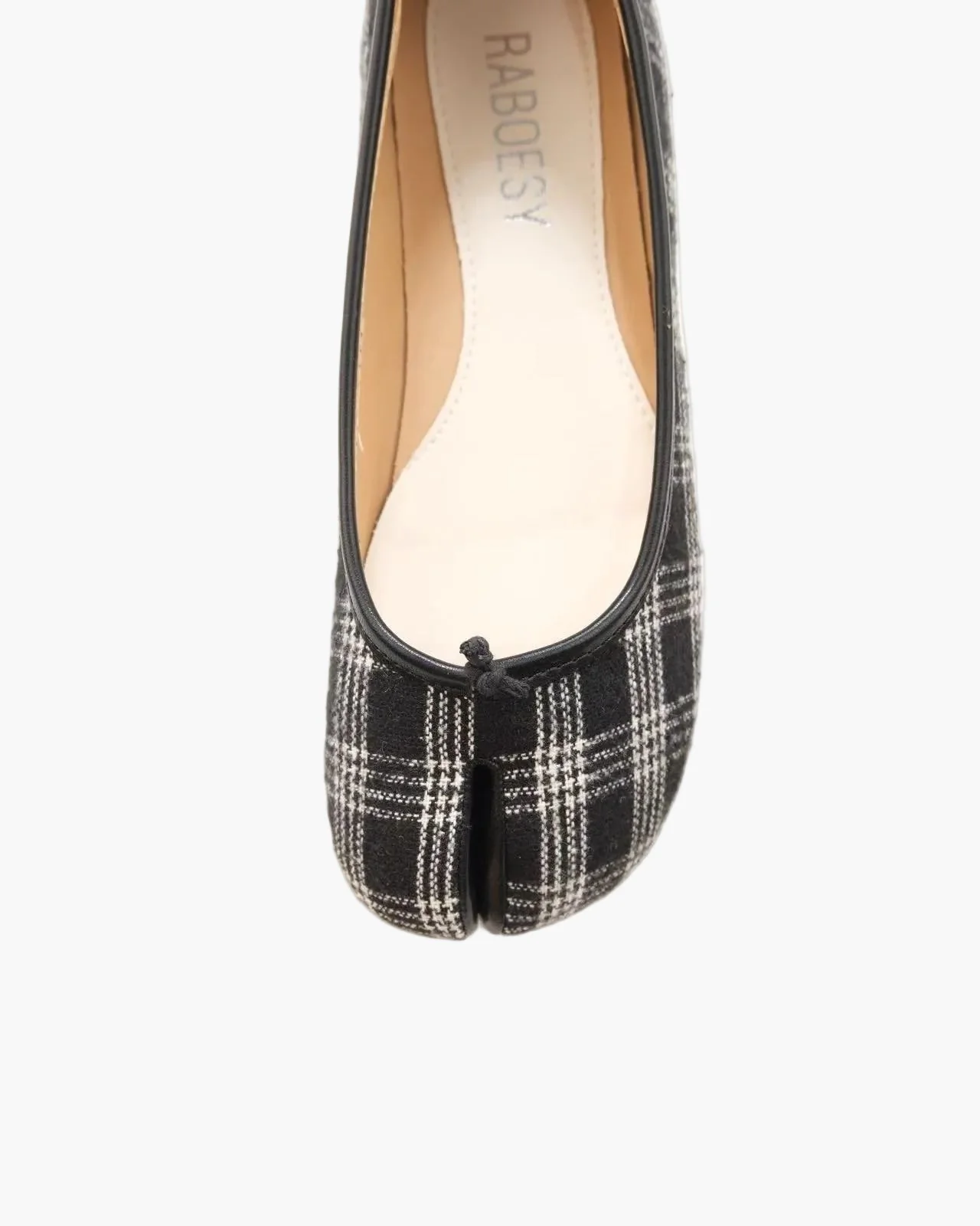 Plaid Tabi Ballet Flats - Image 9
