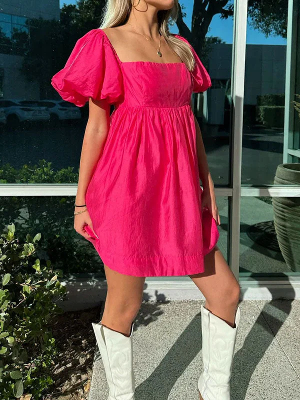 Puffle sleeve mini dress in rosemary - Image 2
