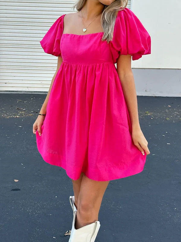 Puffle sleeve mini dress in rosemary - Image 3