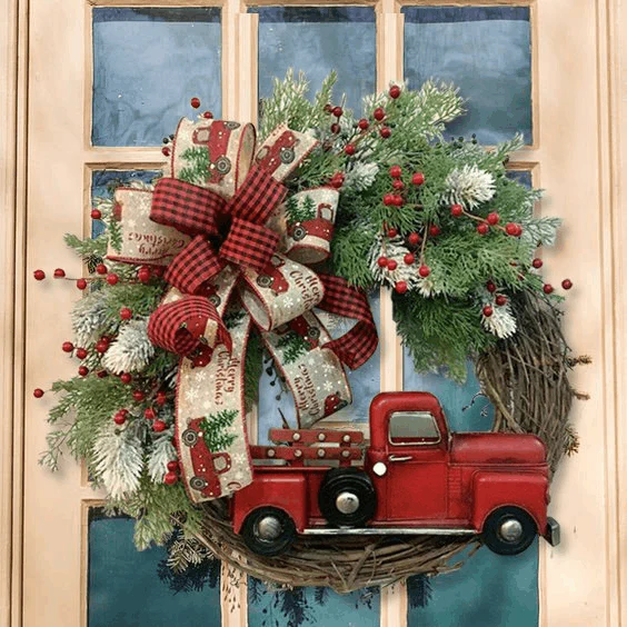 💥50% Off💥Red Truck Christmas Wreath - Image 3