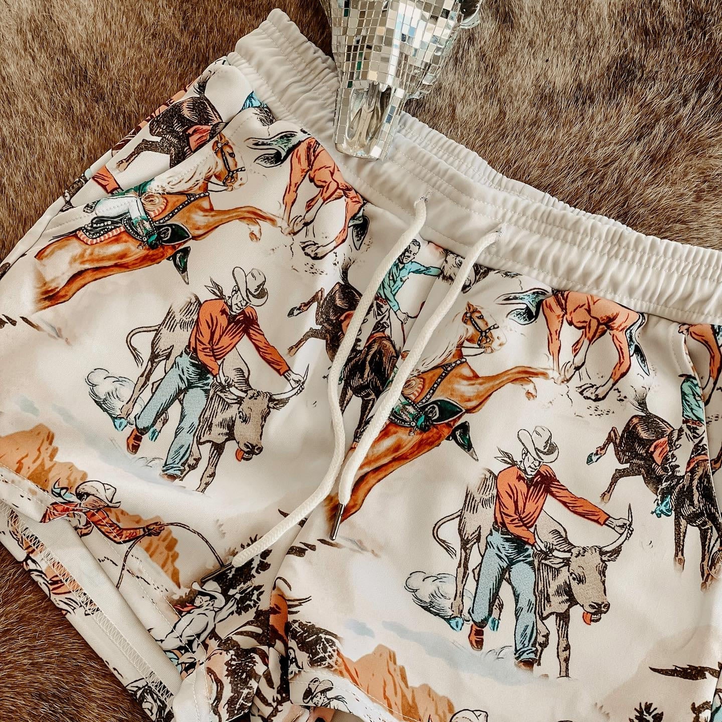 Women's Cowboy Ranch Print Comfort Shorts/Pajama Pants/Lounge Pants - Image 2