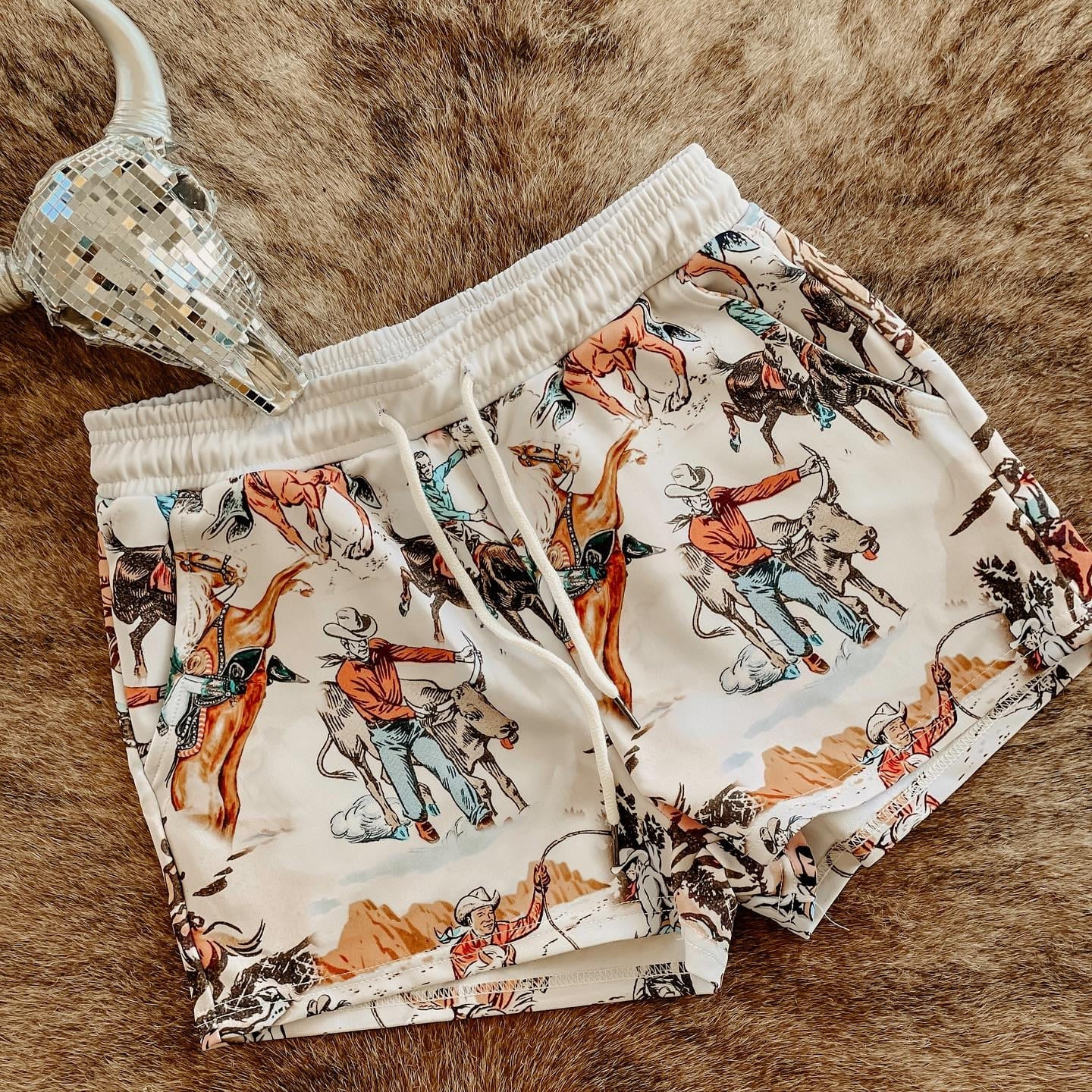 Women's Cowboy Ranch Print Comfort Shorts/Pajama Pants/Lounge Pants - Image 3