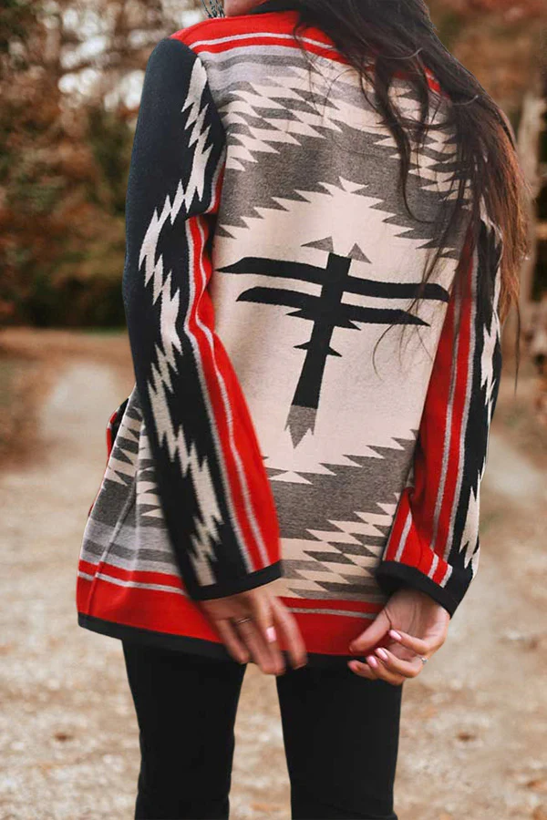 Vintage Western Aztec Lapel Jacket - Image 3