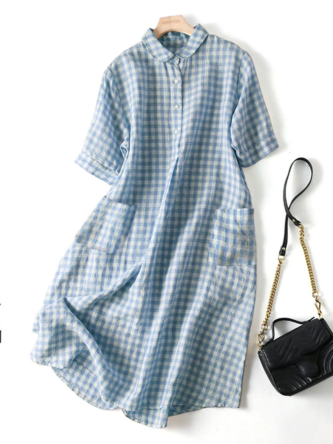 Relaxed Check Pocket Dress - Image 2