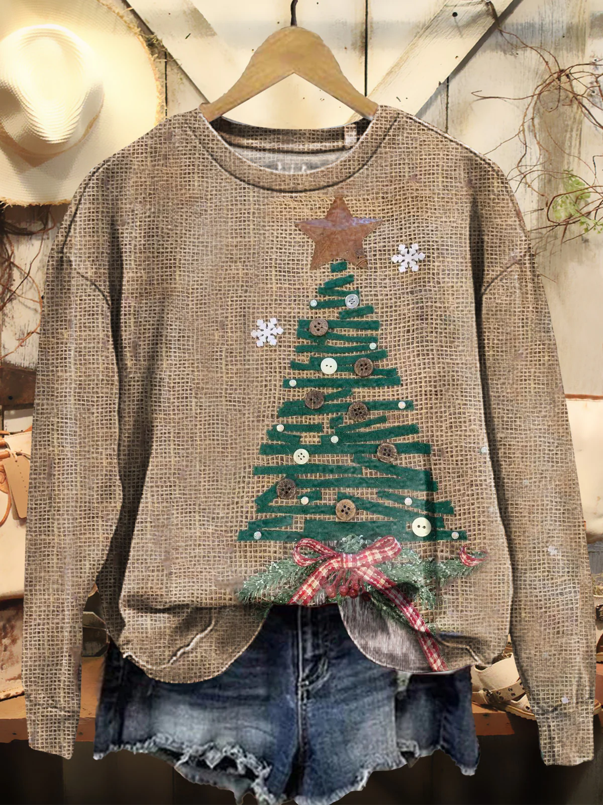 Retro Christmas Tree Art Print Hoodie