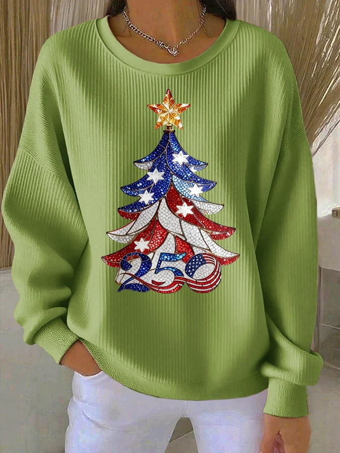 Retro Patriotic Christmas 1776–2026 250th Anniversary Print Sweatshirt - Image 6