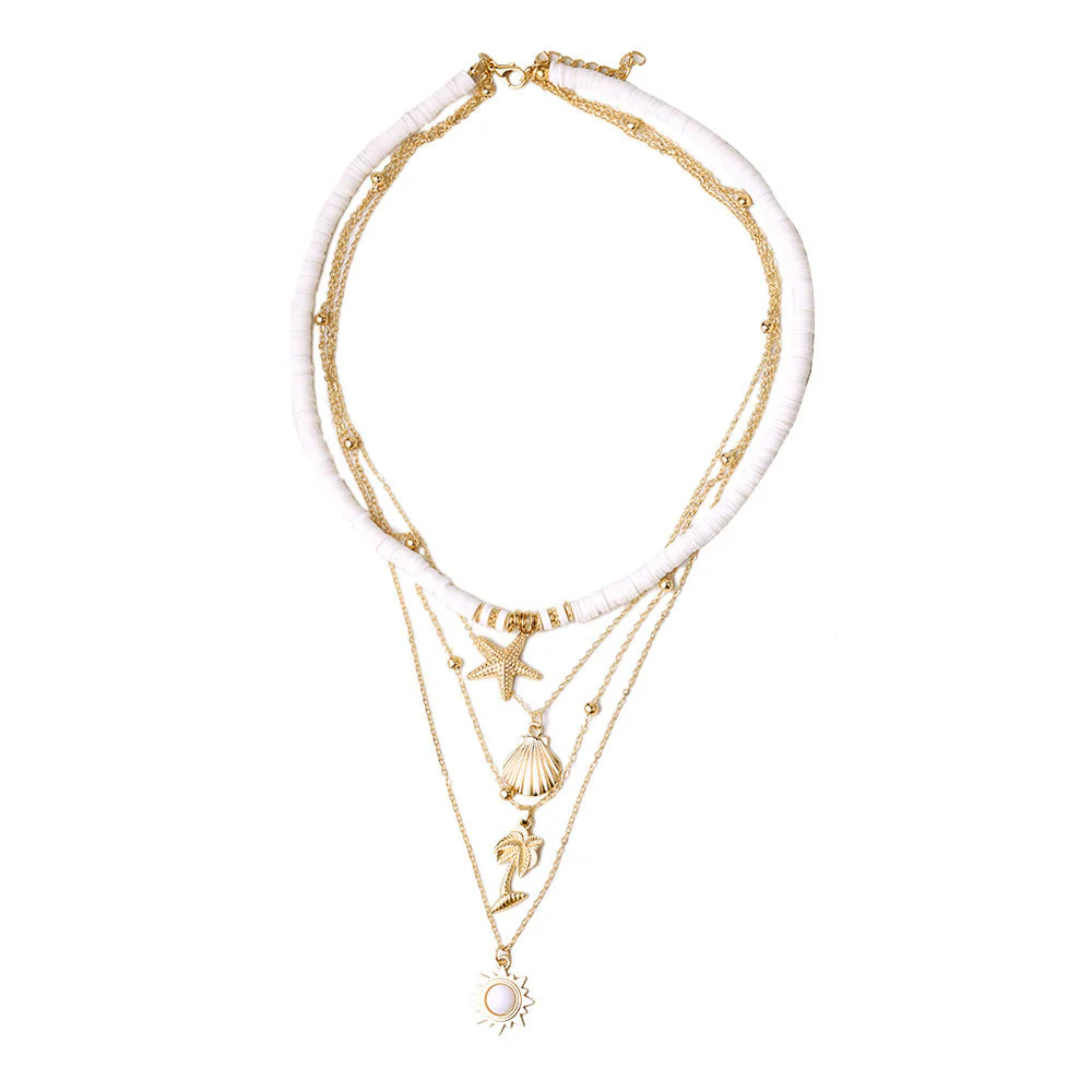 Retro Starfish Shell Multilayer Pendant Necklace - Image 7