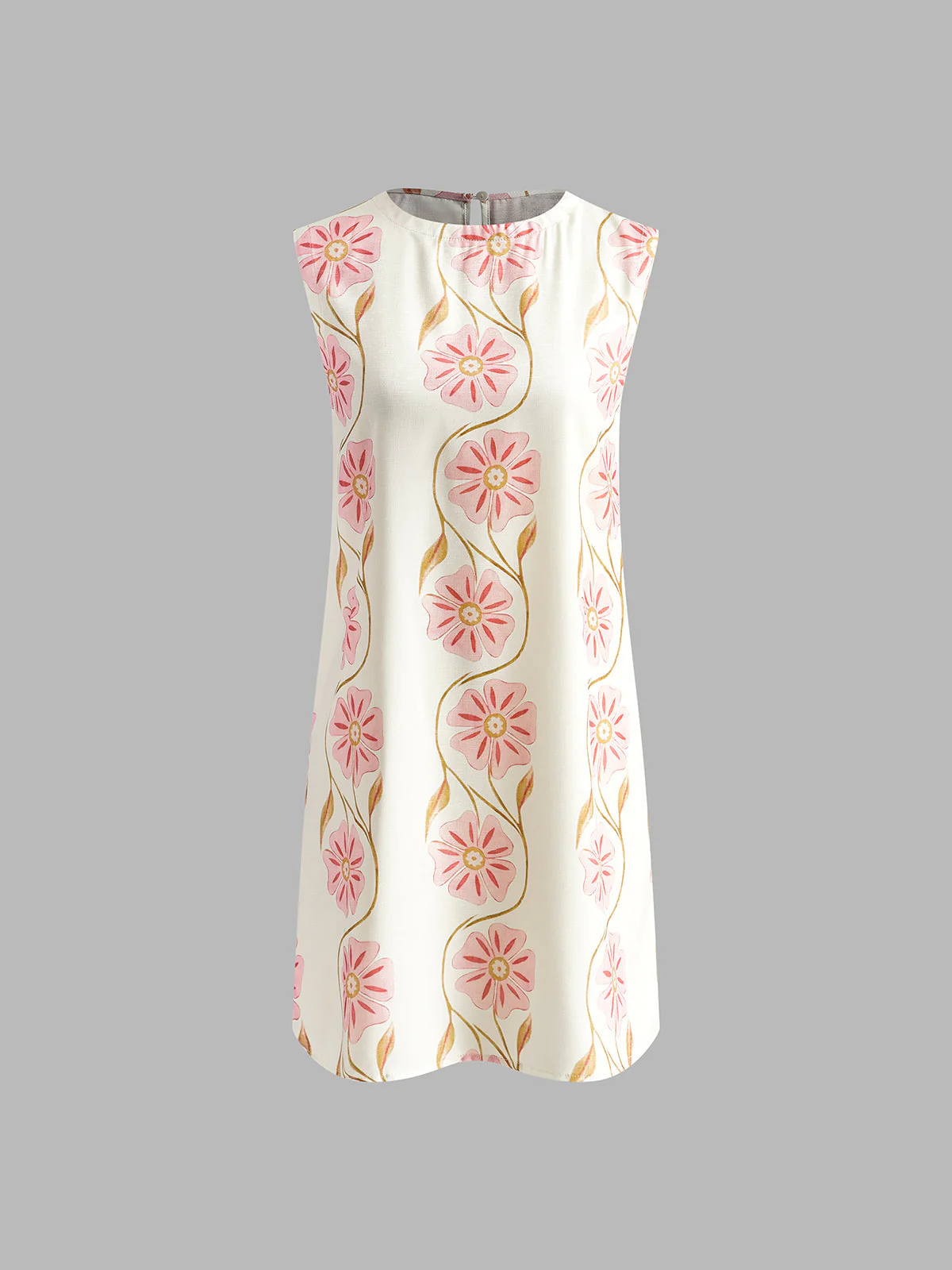 Romantic Print Sleeveless Short Dress - Image 5