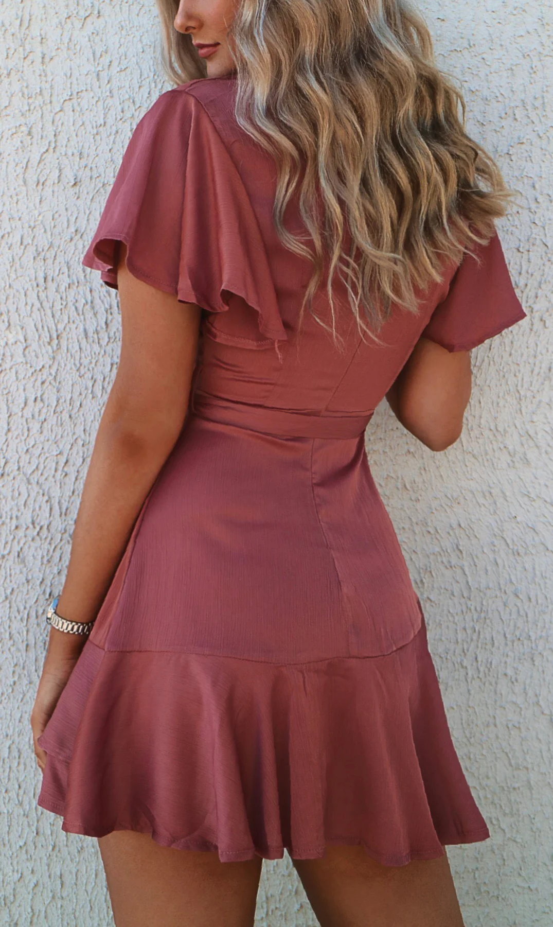 Satin Butterfly Dress - Rose Pink - Image 4