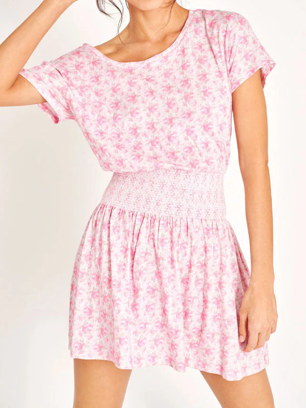 Round neck mini dress