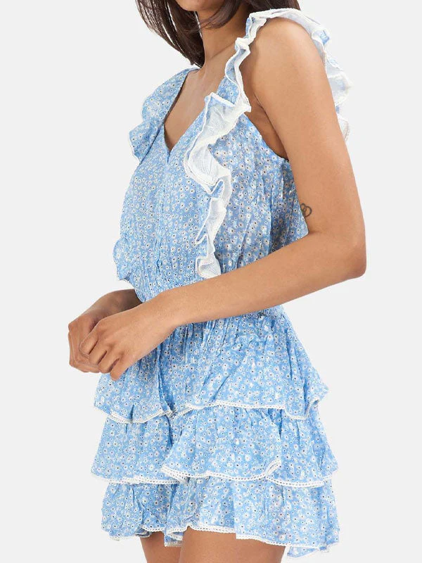 Ruffle printing dress