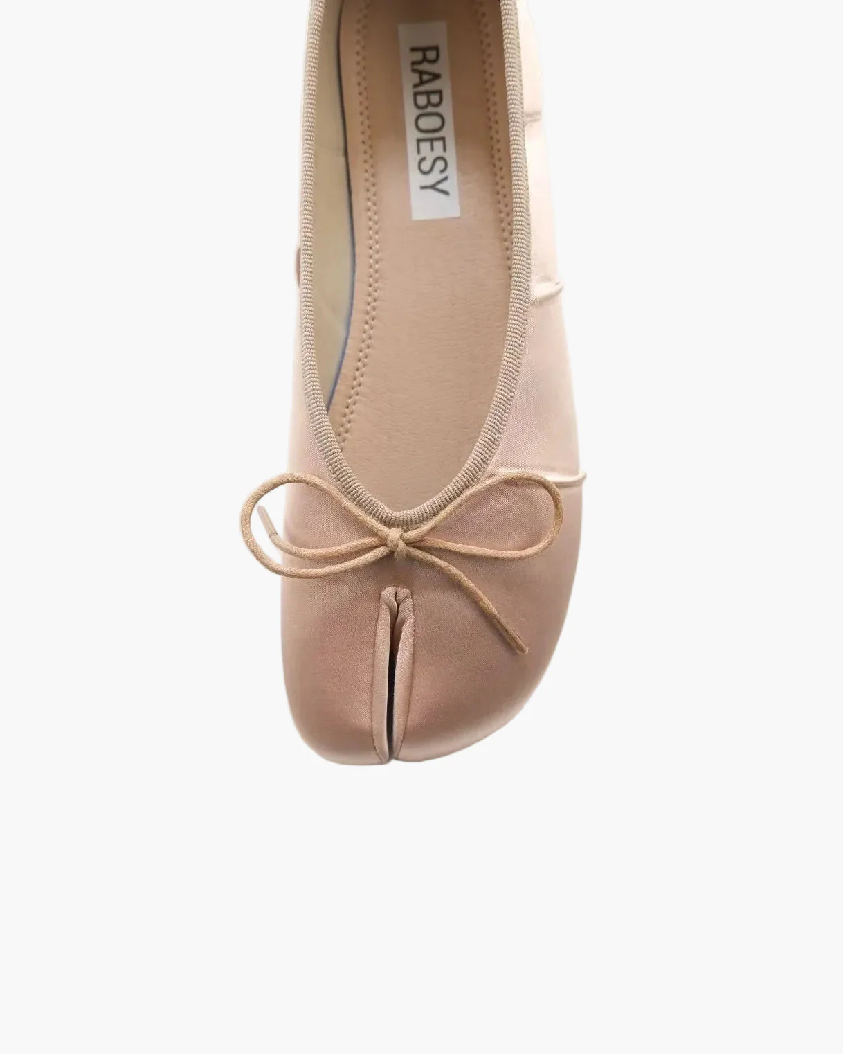 Satin Wrinkles Tabi Ballet Flats - Image 10