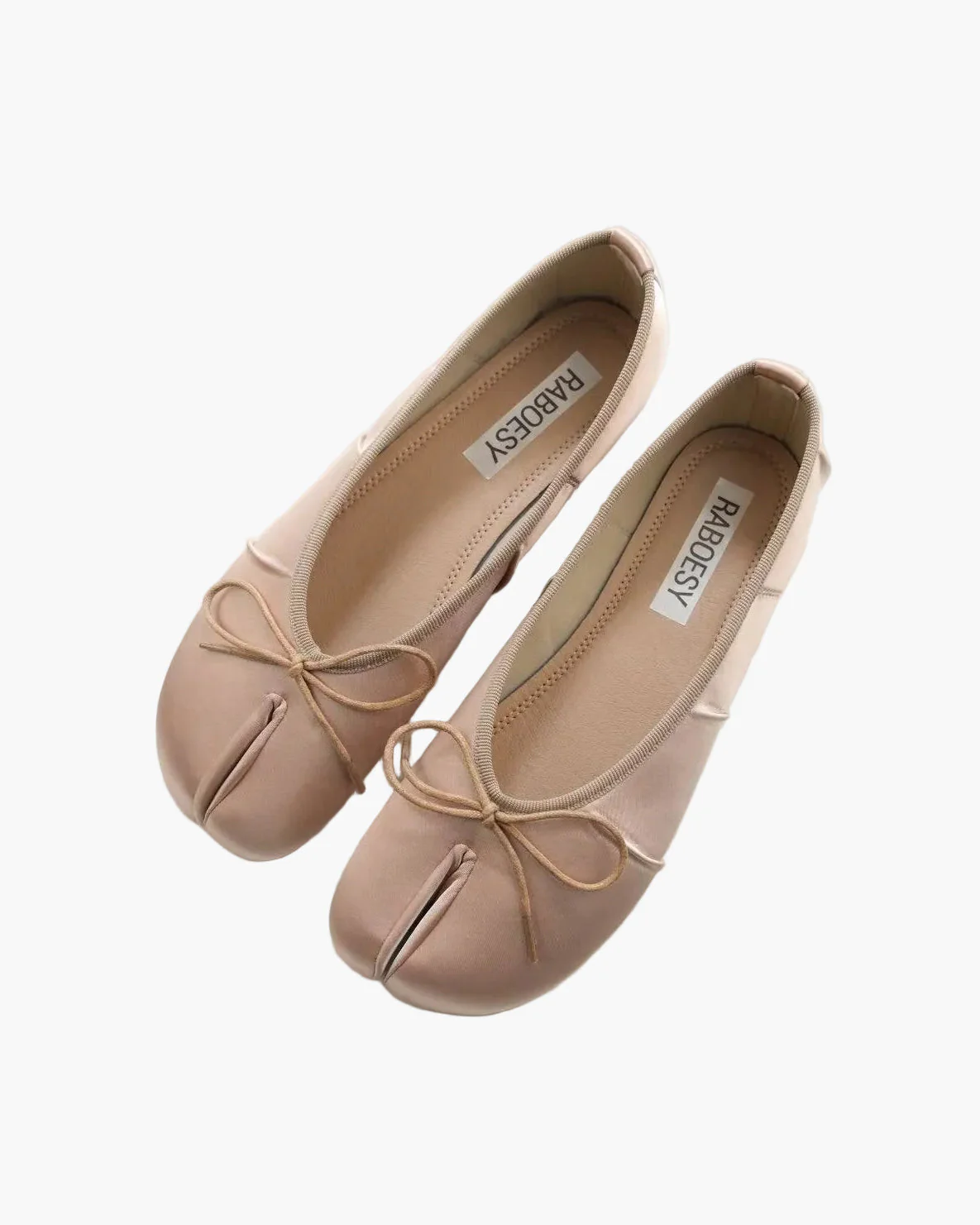 Satin Wrinkles Tabi Ballet Flats - Image 12