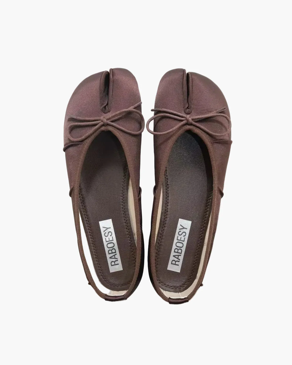 Satin Wrinkles Tabi Ballet Flats - Image 14