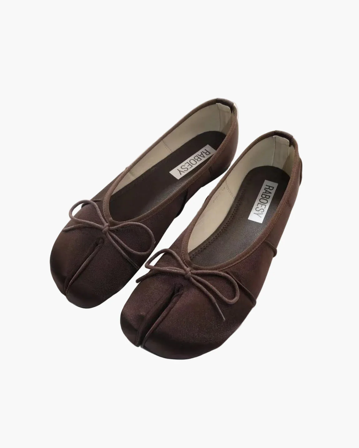 Satin Wrinkles Tabi Ballet Flats - Image 17