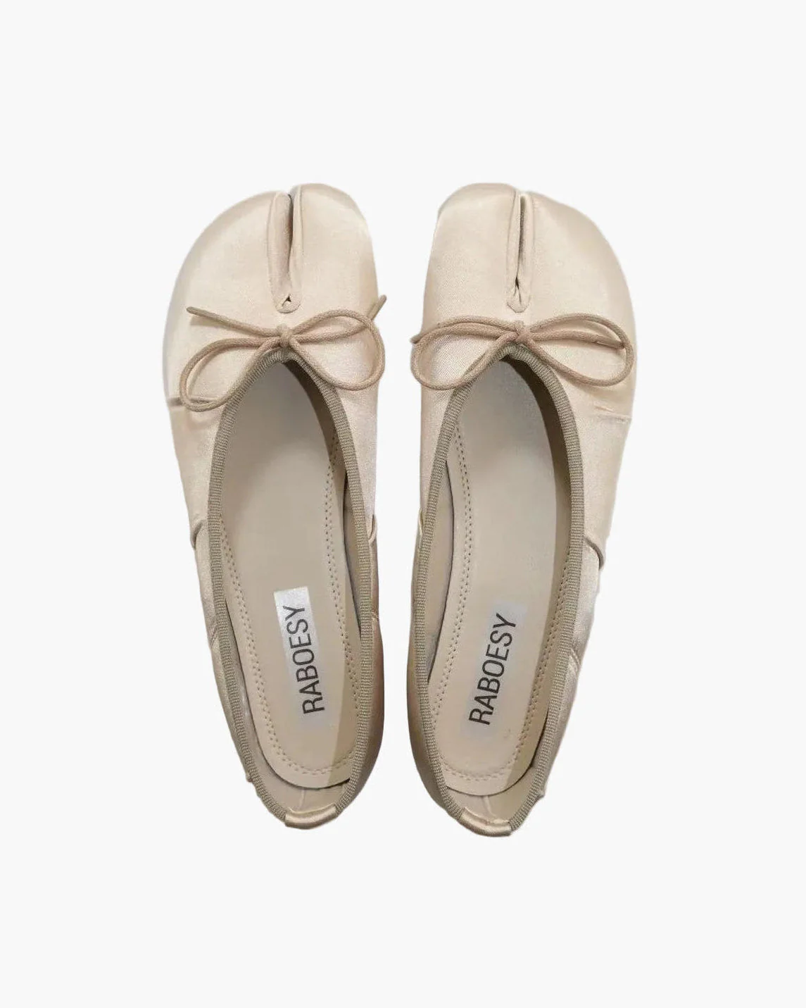 Satin Wrinkles Tabi Ballet Flats - Image 19