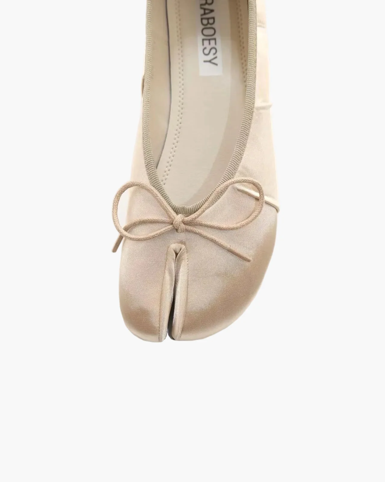 Satin Wrinkles Tabi Ballet Flats - Image 21