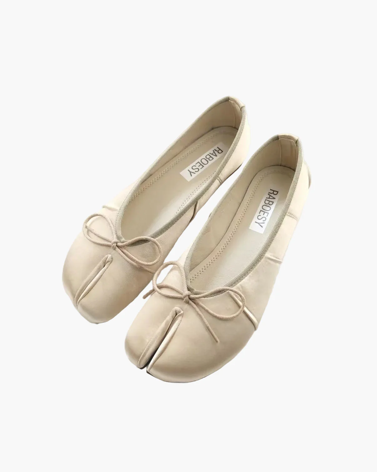 Satin Wrinkles Tabi Ballet Flats - Image 22