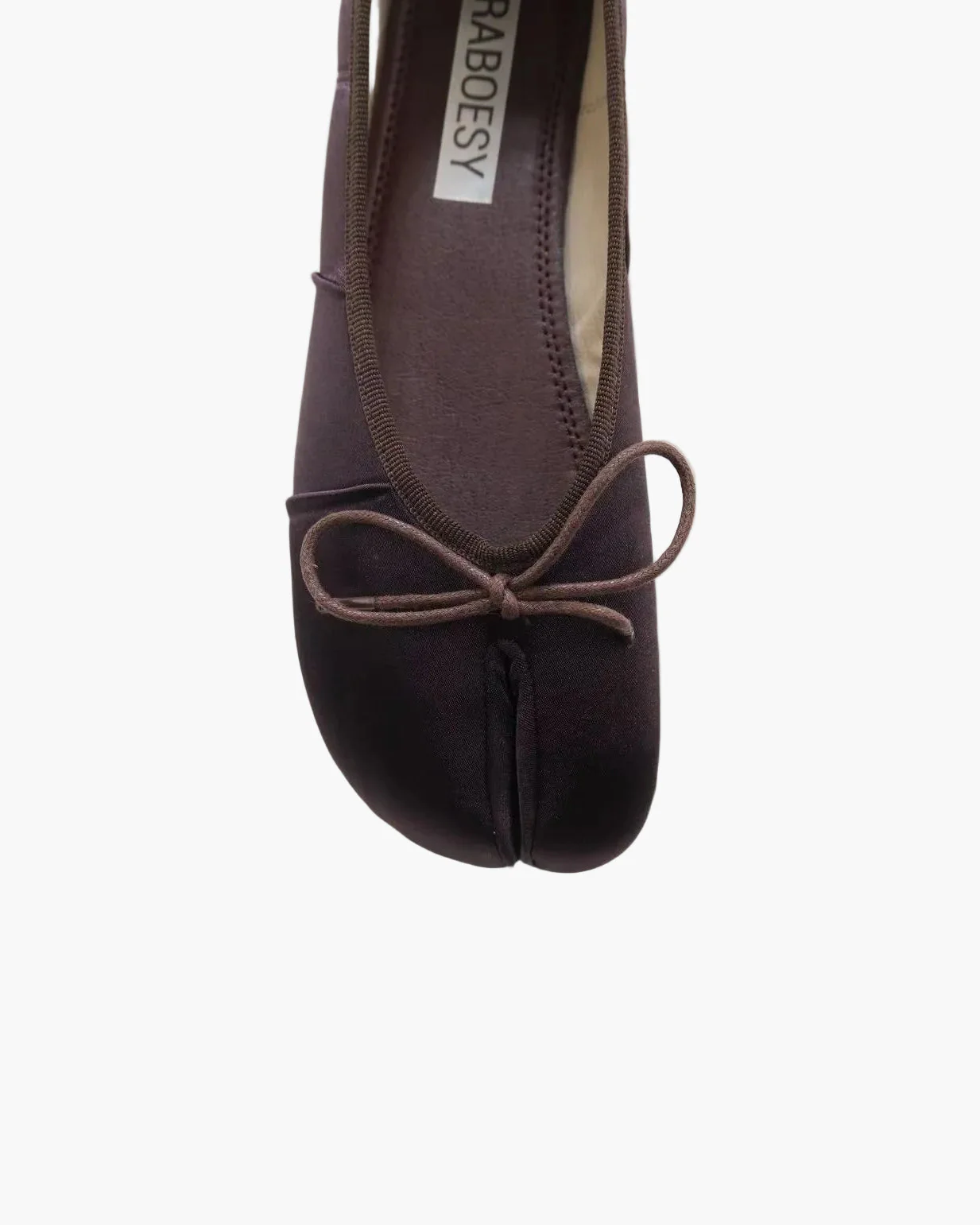 Satin Wrinkles Tabi Ballet Flats - Image 4