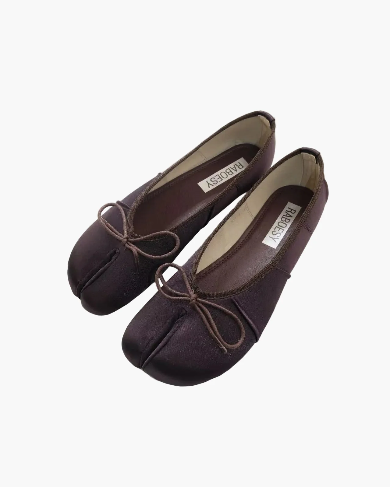 Satin Wrinkles Tabi Ballet Flats - Image 5